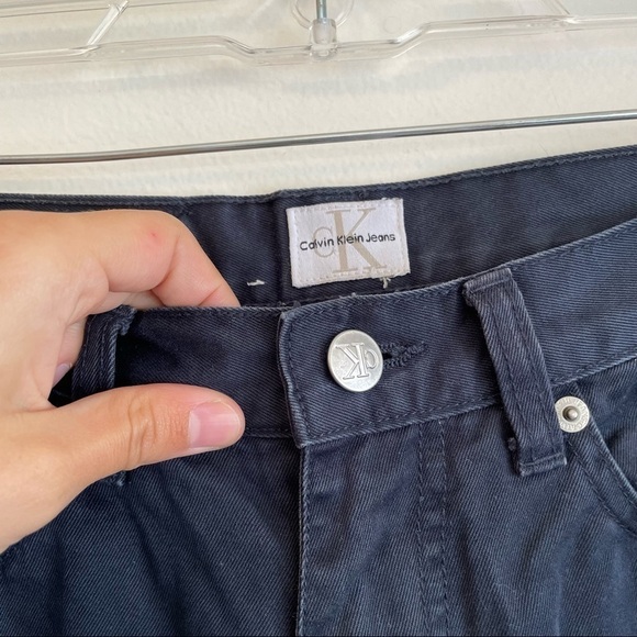 CALVIN KLEIN vintage high rise navy blue jeans pants straight leg 26 nautical - Picture 5 of 13